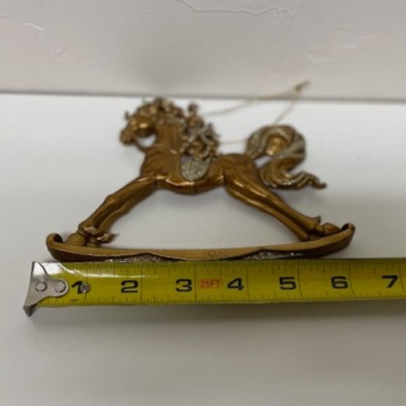 Golden Rocking Horse Ornament - Picture 3 of 4